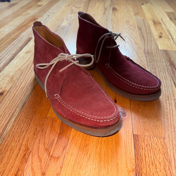 BURGANDY SUEDE BOOTS MASSIMO DUTTI SIZE 8 1/2 / 41 - Picture 4 of 11